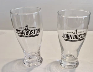 John Boston Beer Glasses x2 300ML Collectible Barware - Picture 1 of 6