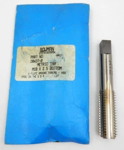 NEU GREENFIELD METRISCHER GEWINDEBOHRER M18 X 2,5 UNTEN 4 FLÖTEN GESCHLIFFENES GEWINDE - HSS, HERGESTELLT IN DEN USA - Bild 1 von 11