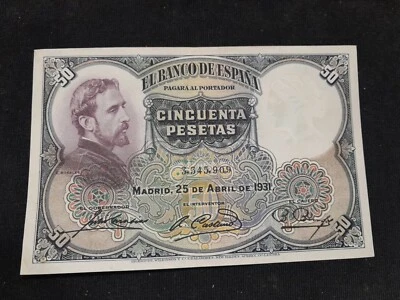 El Banco De Espana Banknote, Spain, 50 Pesetas, 1931-04-25, KM:82, AU - Image 1 of 4