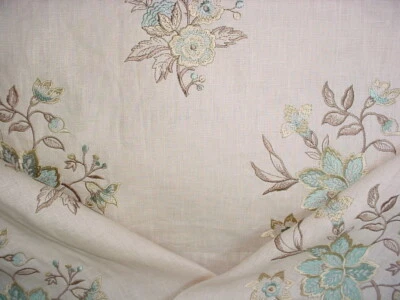 3-3/4Y Brunschwig & Fils BF10441 Marwood Oatmeal Embroidery Upholstery Fabric - Image 1 of 4