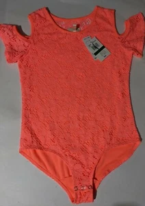 Girls Large Self Esteem One Piece Tangerine Orange Swimsuit Bathing Suit L NEW - Picture 1 of 7
