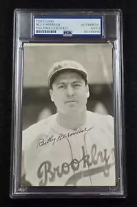 BILLY HERMAN Signed Real Photo Postcard-HOF-PIRATES-BRAVES-DODGERS-CUBS-PSA - Picture 1 of 4