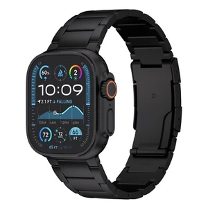 Bracelet titane noir pour Apple Watch Ultra 2 (49 mm) / Série 10 noir de jais (46 mm) - Photo 1 sur 8