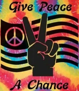 Tie Dye Tapestry GIVE PEACE A CHANCE 40X45 Fabric Wall Hanging TD84 - Picture 1 of 3