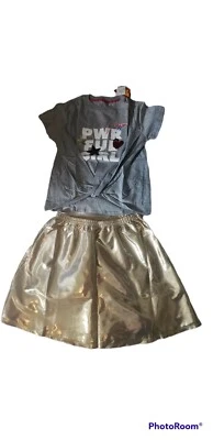 Mujer Maravilla Juegos con disfraces Niña L Plus Disfraz Vestido Falda Conjunto Dorado Nuevo Foto 1 de 4