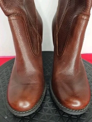 Nine & Company Womens MARCHIK Mid Calf Boot Sz 7.5M Brown Pebble Leather Heeled - Image 1 of 4