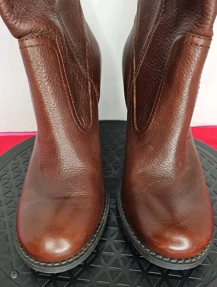 Nine & Company Womens MARCHIK Mid Calf Boot Sz 7.5M Brown Pebble Leather Heeled - Image 1 of 4