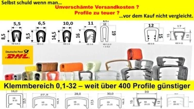 Kantenschutzprofil Kantenschutz Keder Band U-Profil Klemmprofil Gummi Blech PVC - Bild 1 von 4
