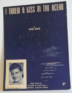 vintage sheet music Threw a Kiss in the Ocean Irving Berlin Barbara James 1942 - Picture 1 of 3