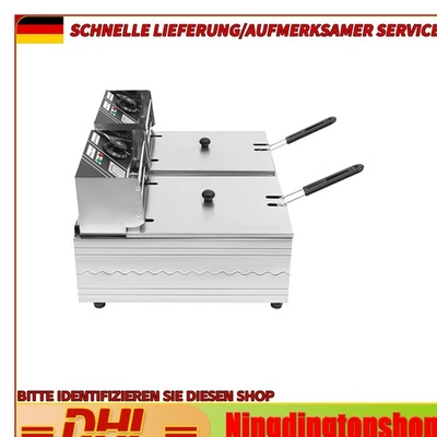 12L double deep fryer deep fryer deep fryer stainless steel gastronomic cold zone deep fryer - Image 1 of 4