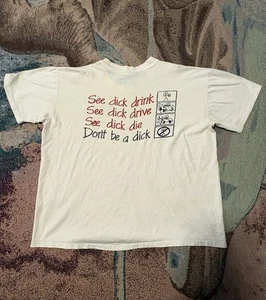 Vintage 80s Don’t Be A Dick Comedy Joke Shirt Men’s Size Large Graphic Alcohol - Picture 1 of 7