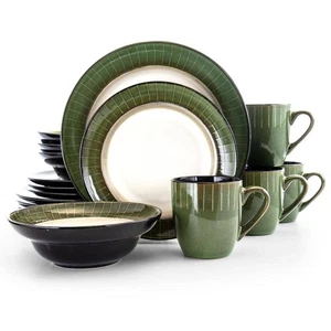 Grand 16-Piece Modern Jade Stoneware Dinnerware Set (Service for 4) - Picture 1 of 8