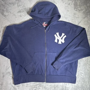 Sudadera con Capucha Vintage Majestic New York Yankees Cremallera Completa Para Hombre XXL 90s Calce Cuadrado - Imagen 1 de 12