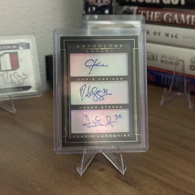 2015-16 Panini Anthology Triple Auto Shadow Box KREIDER, STEPAN, LUNDQVIST 18/49 - Image 1 of 4