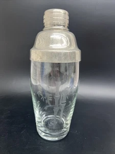 De colección NORITAKE Sasaki Bambú Grabado Martini Coctelera Vidrio Transparente Pesado MCM Japón 9" - Imagen 1 de 7