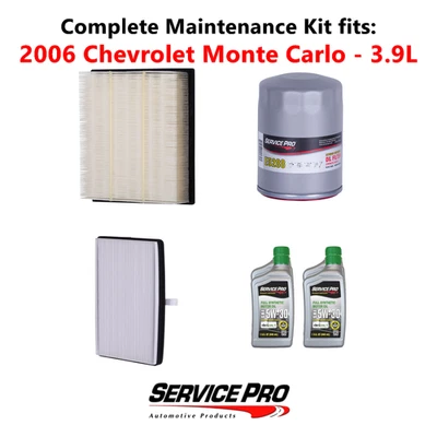 2006 Chevrolet Monte Carlo 3.9L Complete Air, Oil & Cabin Filter Kit (5W-30) — 第 1/4 张图片