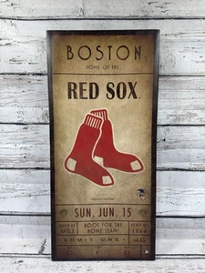 Boston Home Of The Red Sox Ticket Stub Hanging Sign Decor MLB Canvas Picture - Picture 1 of 10
