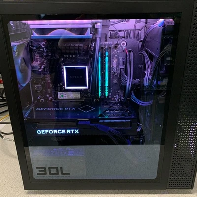 HP OMEN 30L Gaming PC: i9-10900K CPU, 32GB HYPERX RAM, RTX 4070 SUPER, RGB Light - Image 1 of 4