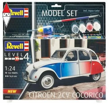 REVELL 1/24 MODEL SET CITROEN 2 CV COCCORICO - Immagine 1 di 4
