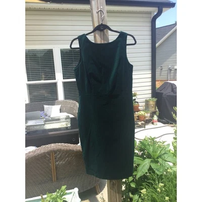 Talbots Womens Velvet Dress Size 8 Green Classic  Mother of Bride Formal Fall - Image 1 of 4