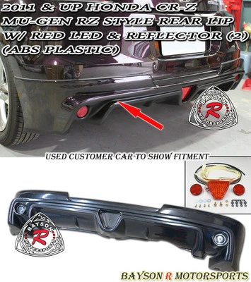 Se adapta a 11-15 Honda CR-Z Mu-gen RZ estilo labio trasero (ABS) + luces de freno LED Foto 1 de 2