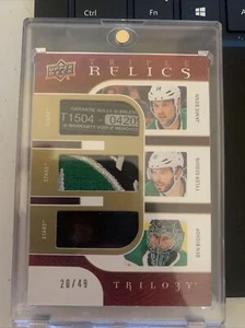 2018/19  Upper Deck trilogy Triple Relics - Benn, Seguin, Bishop #20/49 - Picture 1 of 2