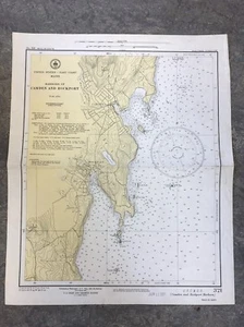 VINTAGE RARE 1951 Nautical Chart Maine CAMDEN & ROCKPORT HARBORS Sailing NOAA - Picture 1 of 5