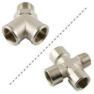 Y-Stück - Kreuz-Stück Messing vernickelt Verteiler Innen-/Außengewinde Fittinge - Bild 1 von 7