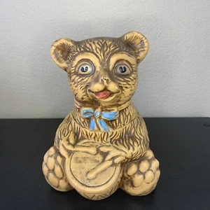 Vintage Maurice of California Ceramic Drummer Teddy Bear with Drum Cookie Jar - Picture 1 of 7