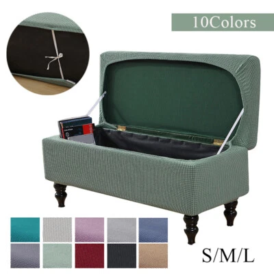 ☆ Storage Ottoman Blanket Box Fabric Large Rest Chest Toy Foot Stool Couch AU - Image 1 of 4