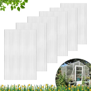 DGSL 6 Pcs Polycarbonate Greenhouse Panels, 4' X 2' X 0.16'' Twin-Wall Panels, P - Picture 1 of 12