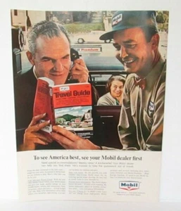 MOBIL TRAVEL GUIDE 1960's 10.5" X 13.5" Magazine Ad LM11 - Picture 1 of 1