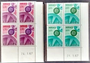 096.MONACO 1967 SET/2 STAMP EUROPA BLOCK OF 4 . MNH - Picture 1 of 1