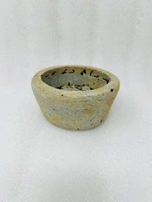 Cuenco de sopa vintage pesado hecho a mano negro lavado utensilios de cocina de piedra antigua Foto 1 de 3