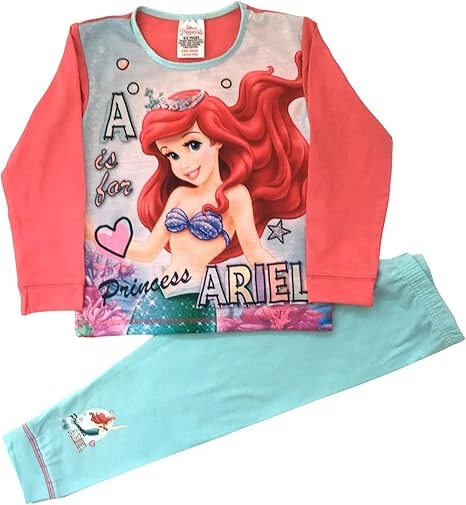 DISNEY PRINCESS Mädchen Disney Prinzessin Arielle Schlafanzug kleine Meerjungfrau Pyjama Alter 1,5-5 Jahre
