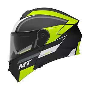 MT Motorradhelm Flip Front Genesis Cave XX-LARGE matt schwarz fluo gelb - Bild 1 von 7