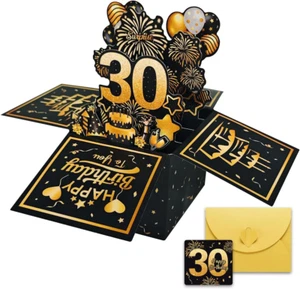 Pop Up Karte Geburtstag 30,3D Geburtstagskarte 30,Geburtstagskarte 30 Mann Frau, - Bild 1 von 7