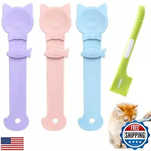 Idepet 4 Pcs Cat Strip Feeders Spoon,Cute Cats Treat Squeeze Spoons Pet Food - Picture 1 of 5