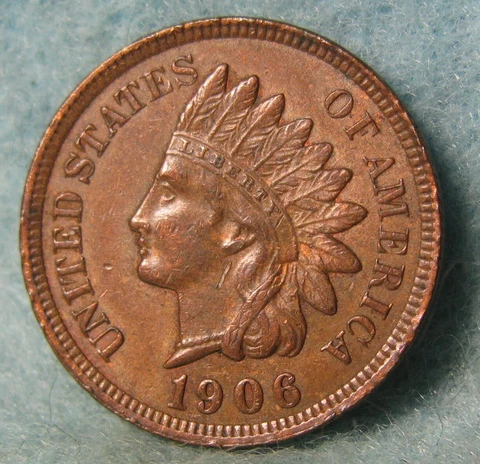 1906 Indian Head Penny Small Cent United States Coin #203 Cover