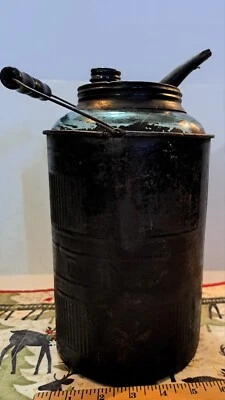 Vintage "Dandy" Kerosene Dispenser Glass Bottle w/ Tin Cover Early/ Mid 1900's - Image 1 of 4