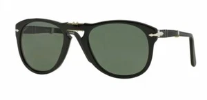 Authentic Persol Sunglasses PO0714 95/58 Folding Black Frame Green Lens 52MM ST* - Picture 1 of 1