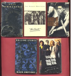 5 CASSETTE SINGLES ROLLING STONES U2 DOOBIE BROTHERS CHEAP TRICK PETE TOWNSHEND! - Picture 1 of 4