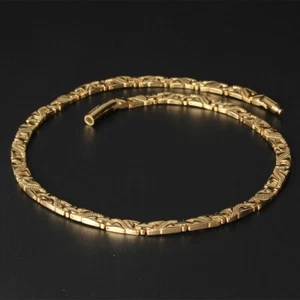 Gold Magnetic Super Strong Therapy Chain Energy Necklace +Gift Box Health Care - Picture 1 of 10