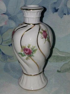  Victorian Porcelain Vase ~ Pink Roses ~ Gold Trim ~ #52 of 252 ~ Gorgeous - Picture 1 of 5