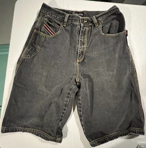 Vintage Mens Size 36 FUBU Dark Jean Shorts Varsity Collection - Picture 1 of 13