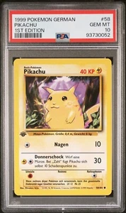 PSA 10 Pokemon TCG 1999 Pikachu #58 Tedesco 1° Edizione Base Italiano - Foto 1 di 2