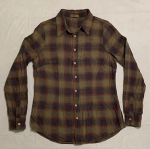 CP SHADES Men's M Plaid Red Olive Green Plaid Button Up Lined Shirt - Picture 1 of 7