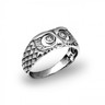 Owl Bird White Cubic Zirconia 925 Sterling Silver Pinky Finger Men Ring