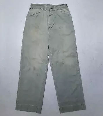 WW2 USMC Marines HBT Pant Sz 30-31 Named Id'D RARE - Image 1 of 4