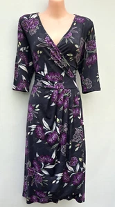 MAIOCCHI Stretch Bamboo/Elastane Cross Bodice/Faux Wrap Half Sleeve Dress sz 12 - Picture 1 of 12